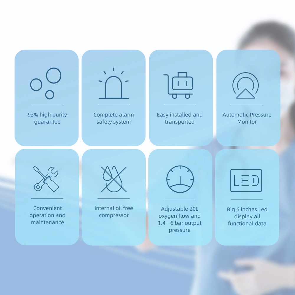1.4-6bar High-Pressure Oxygen Generator with Auto Cut off System to Directly Connect Ventilators or Anesthesia at ICU